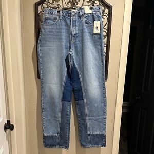 Universal Thread- 90s Baggy Patchwork Jeans, midrise jeans. Sz 12 long. NWT